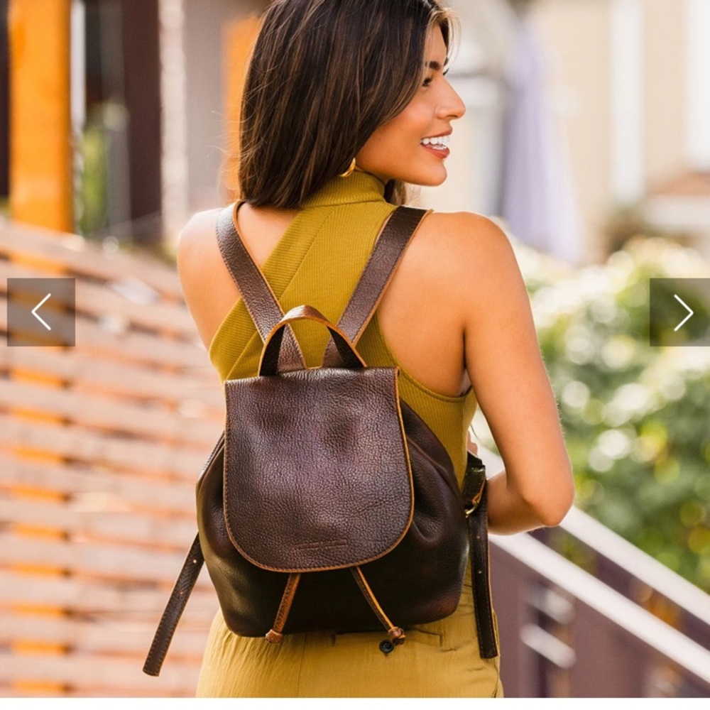 Brown Leather Backpack